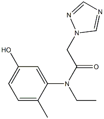 N-ethyl-N-(5-hydroxy-2-methylphenyl)-2-(1H-1,2,4-triazol-1-yl)acetamide Struktur