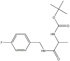 tert-butyl 2-[(4-fluorobenzyl)amino]-1-methyl-2-oxoethylcarbamate Struktur