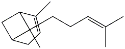 4,7-dimethyl-7-(4-methylpent-3-enyl)bicyclo[3.1.1]hept-3-ene Struktur