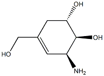 (1S,2S,6S)-2-amino-4-(hydroxymethyl)cyclohex-3-ene-1,6-diol Struktur