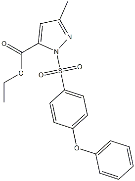 5-Methyl-2-(4-phenoxy-benzenesulfonyl)-2H-pyrazole-3
-carboxylic acid ethyl ester Struktur