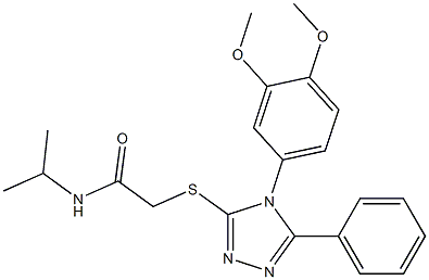 Acetamide,  2-[[4-(3,4-dimethoxyphenyl)-5-phenyl-4H-1,2,4-triazol-3-yl]thio]-N-(1-methylethyl)- Struktur