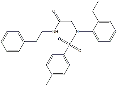 2-{2-ethyl[(4-methylphenyl)sulfonyl]anilino}-N-(2-phenylethyl)acetamide Struktur