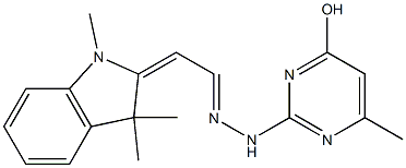 (1,3,3-trimethyl-1,3-dihydro-2H-indol-2-ylidene)acetaldehyde (4-hydroxy-6-methyl-2-pyrimidinyl)hydrazone Struktur