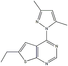 4-(3,5-dimethyl-1H-pyrazol-1-yl)-6-ethylthieno[2,3-d]pyrimidine Struktur