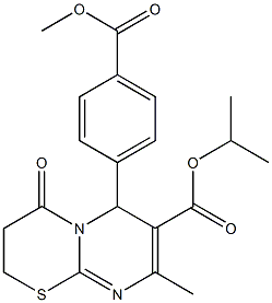 isopropyl 6-[4-(methoxycarbonyl)phenyl]-8-methyl-4-oxo-3,4-dihydro-2H,6H-pyrimido[2,1-b][1,3]thiazine-7-carboxylate Struktur