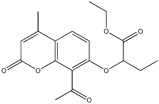 ethyl 2-[(8-acetyl-4-methyl-2-oxo-2H-chromen-7-yl)oxy]butanoate Struktur