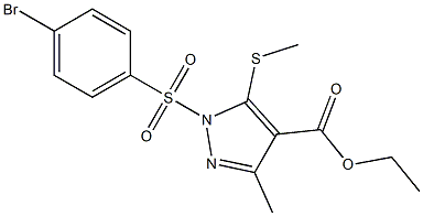 ethyl 1-[(4-bromophenyl)sulfonyl]-3-methyl-5-(methylsulfanyl)-1H-pyrazole-4-carboxylate Struktur