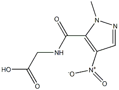 [({4-nitro-1-methyl-1H-pyrazol-5-yl}carbonyl)amino]acetic acid Struktur