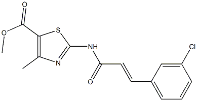 methyl 2-{[3-(3-chlorophenyl)acryloyl]amino}-4-methyl-1,3-thiazole-5-carboxylate Struktur