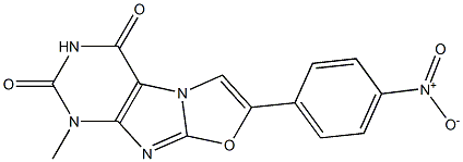 7-{4-nitrophenyl}-1-methyl[1,3]oxazolo[2,3-f]purine-2,4(1H,3H)-dione Struktur