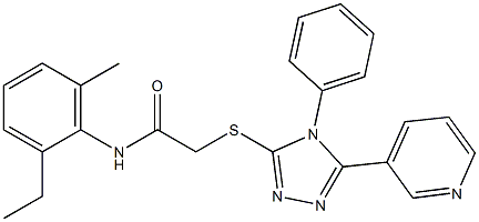 N-(2-ethyl-6-methylphenyl)-2-[(4-phenyl-5-pyridin-3-yl-4H-1,2,4-triazol-3-yl)sulfanyl]acetamide Struktur