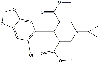 dimethyl 4-(6-chloro-1,3-benzodioxol-5-yl)-1-cyclopropyl-1,4-dihydro-3,5-pyridinedicarboxylate Struktur