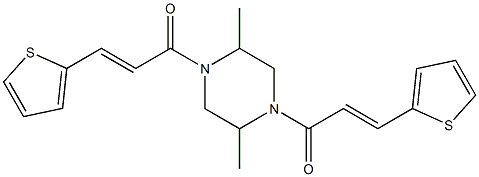 2,5-dimethyl-1,4-bis[3-(2-thienyl)acryloyl]piperazine Struktur