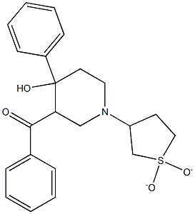 [1-(1,1-dioxidotetrahydro-3-thienyl)-4-hydroxy-4-phenyl-3-piperidinyl](phenyl)methanone Struktur