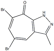 5,7-dibromo-3-methylcyclohepta[c]pyrazol-8(1H)-one Struktur