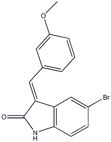 5-bromo-3-(3-methoxybenzylidene)-1,3-dihydro-2H-indol-2-one Struktur