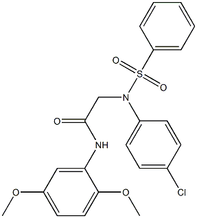 2-[4-chloro(phenylsulfonyl)anilino]-N-(2,5-dimethoxyphenyl)acetamide Struktur