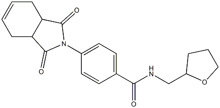 4-(1,3-dioxo-1,3,3a,4,7,7a-hexahydro-2H-isoindol-2-yl)-N-(tetrahydro-2-furanylmethyl)benzamide Struktur