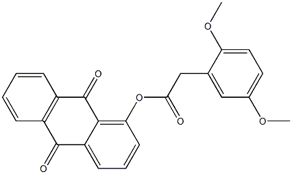 9,10-dioxo-9,10-dihydro-1-anthracenyl (2,5-dimethoxyphenyl)acetate Struktur