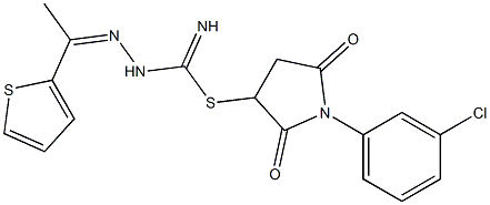 1-(3-chlorophenyl)-2,5-dioxo-3-pyrrolidinyl 2-[1-(2-thienyl)ethylidene]hydrazinecarbimidothioate Struktur