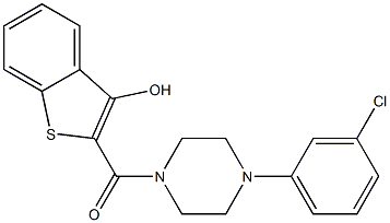 2-{[4-(3-chlorophenyl)-1-piperazinyl]carbonyl}-1-benzothiophen-3-ol Struktur