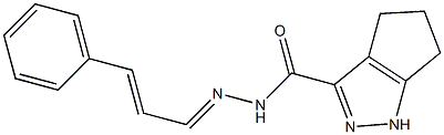 N'-(3-phenyl-2-propenylidene)-1,4,5,6-tetrahydrocyclopenta[c]pyrazole-3-carbohydrazide Struktur