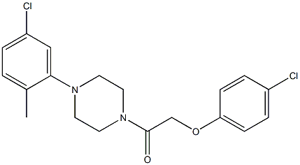 2-[4-(5-chloro-2-methylphenyl)-1-piperazinyl]-2-oxoethyl 4-chlorophenyl ether Struktur