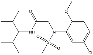 2-[5-chloro-2-methoxy(methylsulfonyl)anilino]-N-(1-isopropyl-2-methylpropyl)acetamide Struktur