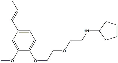 N-cyclopentyl-N-(2-{2-[2-methoxy-4-(1-propenyl)phenoxy]ethoxy}ethyl)amine Struktur