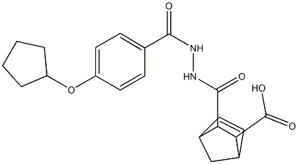 3-({2-[4-(cyclopentyloxy)benzoyl]hydrazino}carbonyl)bicyclo[2.2.1]hept-5-ene-2-carboxylic acid Struktur