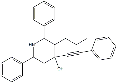 2,6-diphenyl-4-(phenylethynyl)-3-propyl-4-piperidinol Struktur