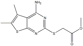 methyl [(4-amino-5,6-dimethylthieno[2,3-d]pyrimidin-2-yl)sulfanyl]acetate Struktur