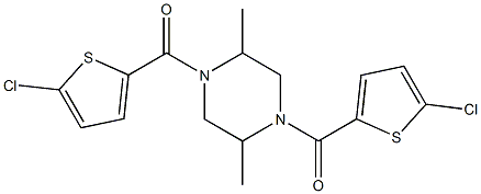 1,4-bis[(5-chloro-2-thienyl)carbonyl]-2,5-dimethylpiperazine Struktur