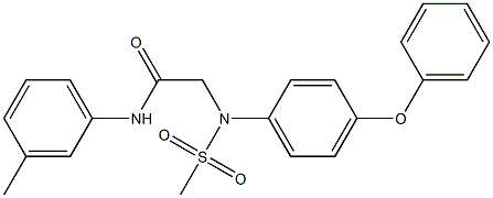 N-(3-methylphenyl)-2-[(methylsulfonyl)-4-phenoxyanilino]acetamide Struktur