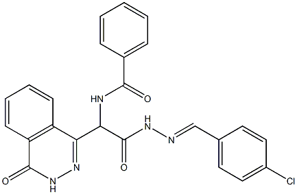 N-[2-[2-(4-chlorobenzylidene)hydrazino]-2-oxo-1-(4-oxo-3,4-dihydro-1-phthalazinyl)ethyl]benzamide Struktur