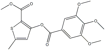 methyl 5-methyl-3-[(3,4,5-trimethoxybenzoyl)oxy]-2-thiophenecarboxylate Struktur