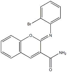 2-[(2-bromophenyl)imino]-2H-chromene-3-carboxamide Struktur