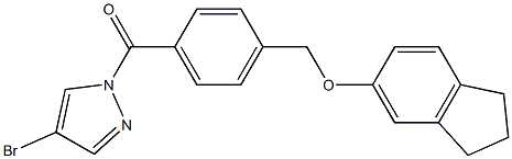 4-bromo-1-{4-[(2,3-dihydro-1H-inden-5-yloxy)methyl]benzoyl}-1H-pyrazole Struktur