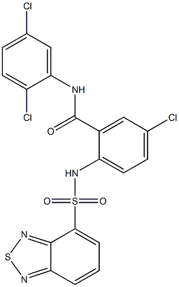 2-[(2,1,3-benzothiadiazol-4-ylsulfonyl)amino]-5-chloro-N-(2,5-dichlorophenyl)benzamide Struktur