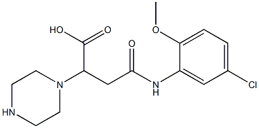 4-(5-chloro-2-methoxyanilino)-4-oxo-2-(1-piperazinyl)butanoic acid Struktur