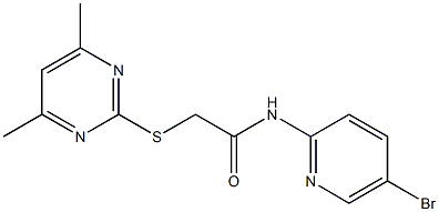 N-(5-bromo-2-pyridinyl)-2-[(4,6-dimethyl-2-pyrimidinyl)sulfanyl]acetamide Struktur