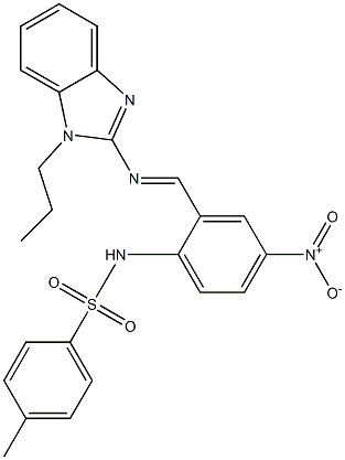 N-(4-nitro-2-{[(1-propyl-1H-benzimidazol-2-yl)imino]methyl}phenyl)-4-methylbenzenesulfonamide Struktur