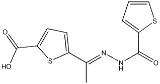 5-[N-(2-thienylcarbonyl)ethanehydrazonoyl]-2-thiophenecarboxylic acid Struktur