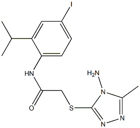 2-[(4-amino-5-methyl-4H-1,2,4-triazol-3-yl)sulfanyl]-N-(4-iodo-2-isopropylphenyl)acetamide Struktur