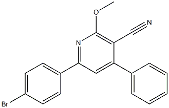 6-(4-bromophenyl)-2-methoxy-4-phenylnicotinonitrile Struktur