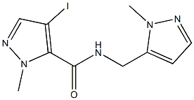 4-iodo-1-methyl-N-[(1-methyl-1H-pyrazol-5-yl)methyl]-1H-pyrazole-5-carboxamide Struktur