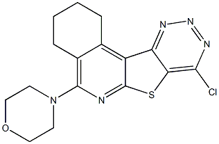 8-chloro-5-(4-morpholinyl)-1,2,3,4-tetrahydro[1,2,3]triazino[4',5':4,5]thieno[2,3-c]isoquinoline Struktur