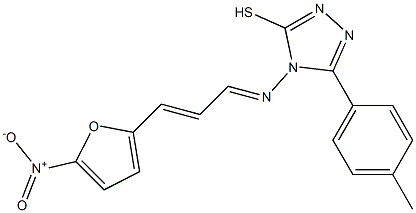 4-[(3-{5-nitro-2-furyl}-2-propenylidene)amino]-3-(4-methylphenyl)-5-sulfanyl-4H-1,2,4-triazole Struktur