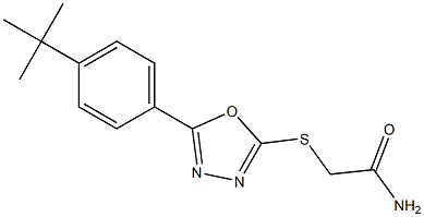 2-{[5-(4-tert-butylphenyl)-1,3,4-oxadiazol-2-yl]sulfanyl}acetamide Struktur